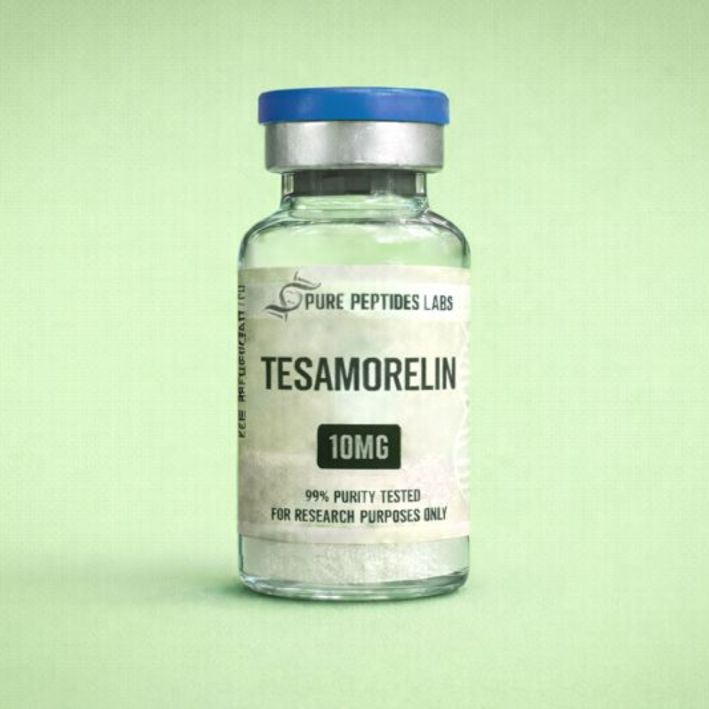 Tesamorelin laboratory research peptide vial