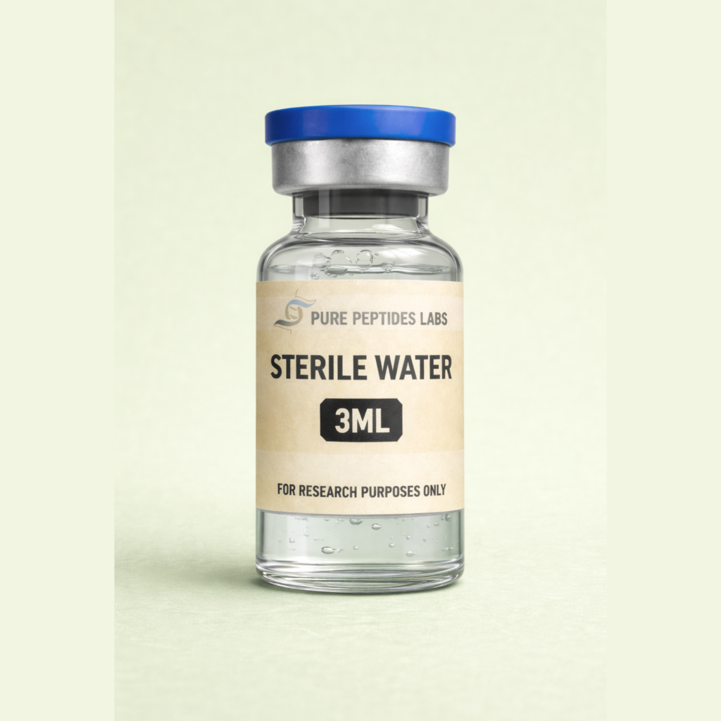 Sterile Water 10ml and 3ml pharmaceutical-grade pyrogen-free vials for peptide reconstitution
