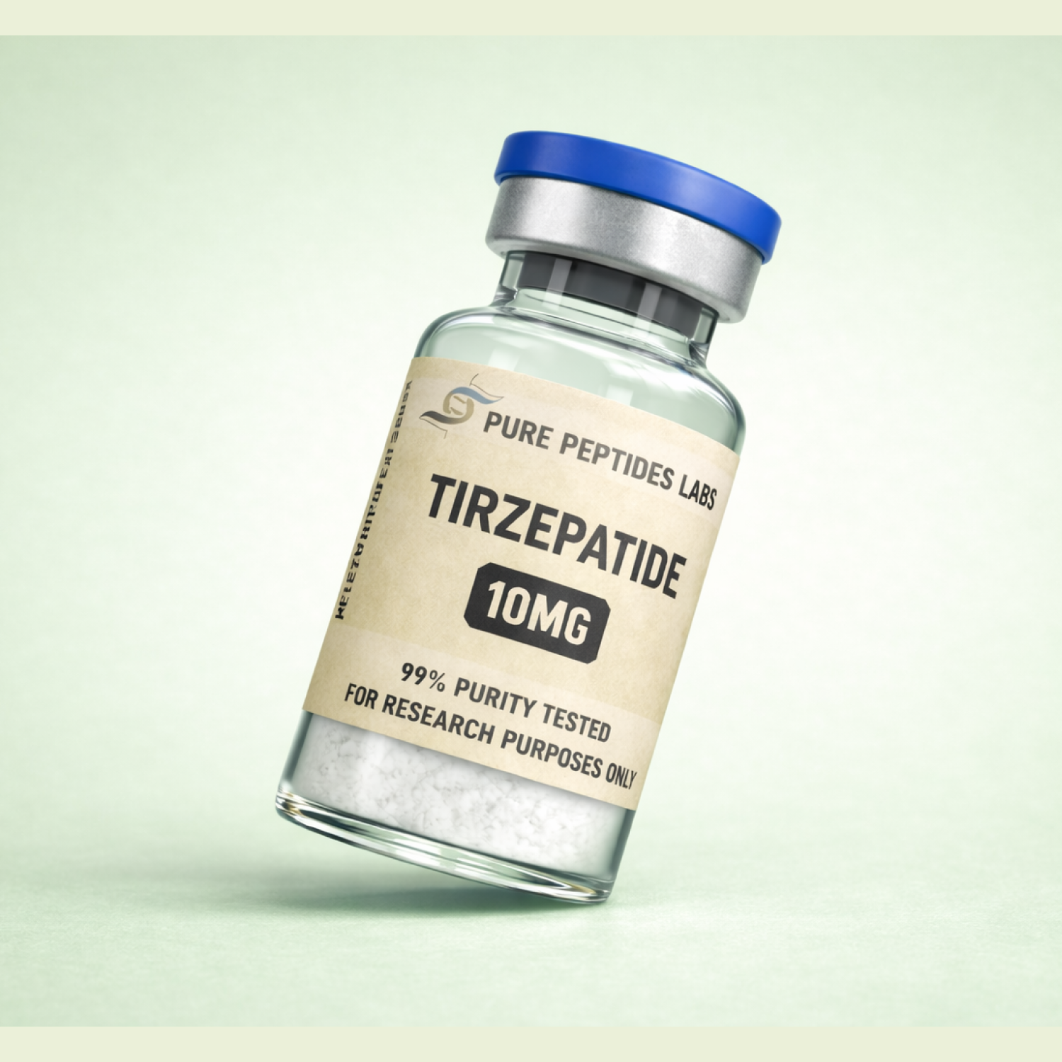 Tirzepatide 10mg research-grade dual GIP GLP-1 incretin peptide vial for metabolic studies