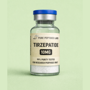 Tirzepatide 10mg research-grade dual GIP GLP-1 incretin peptide vial for metabolic studies