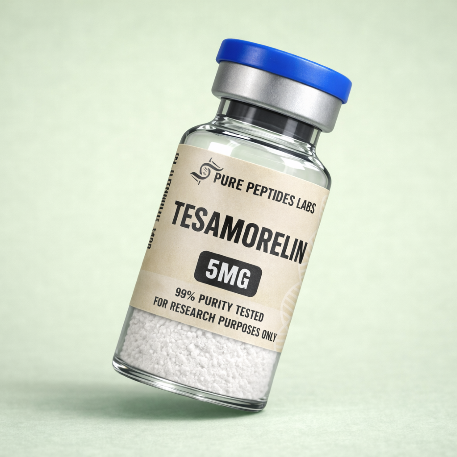 Tesamorelin 5mg research-grade GHRH analogue peptide vial